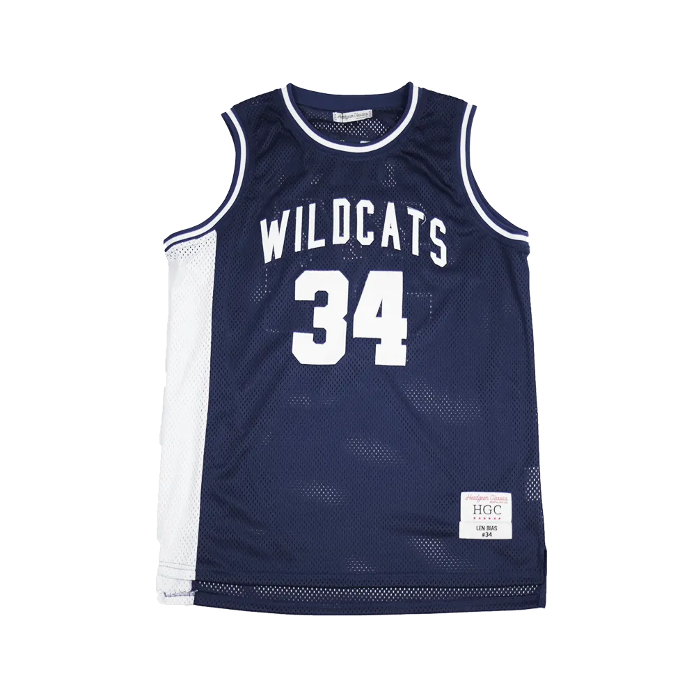 LEN BIAS WILDCATS HIGH SCHOOL BASKETBALL JERSEY (NAVY)
